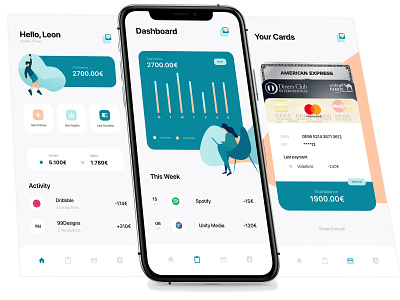 Wallet App Concept app apple bank bank app cards clean illustration iphone iphone11 money ui ux wallet wallet app