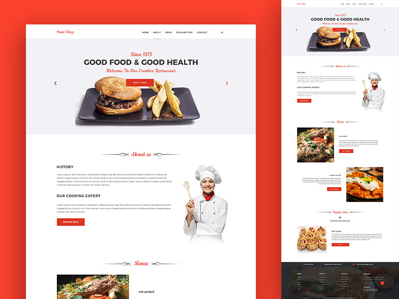 Restaurant Landing Page by kawsar hossain on Dribbble