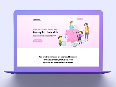 Landing Page Save Money For Kids agency clean color creative app design elegant elegent new nonprofits template ui web