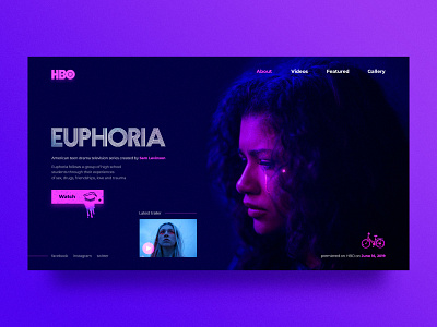 Euphoria - web page concept design euphoria hbo homepage tv tv series tv show typography ui ux web web design website
