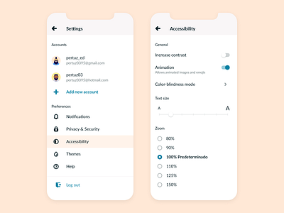 Daily UI 007 - Settings 007 accessibility concept costa rica daily daily ui dailyui design mobile settings ui