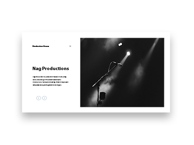 Nag Productions Landing Page Concept art landing page music portfolio website