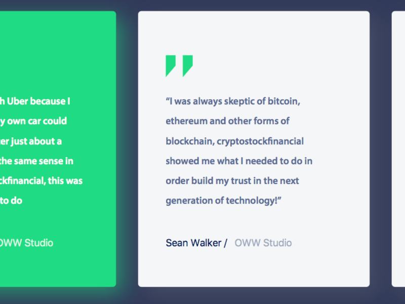 Testimonial cards Crypto Bitcoin Website Design concept web ui user interface wireframe styleframe ux ui website ui website
