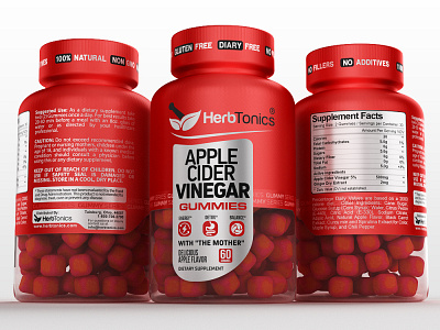 Apple Cider Gummies Label 3dimages arquimediastudios design grafic inspiring label mockups packaging sports supplements