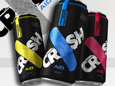 CrashAid label design arquimediastudios design graficdesign illustration inspiring label mockups packaging sports supplements