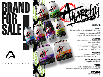 BRAND FOR SALE 3dimages brand brand design design forsale graficdesign inspiringdesign label nutrition packaging sports supplements