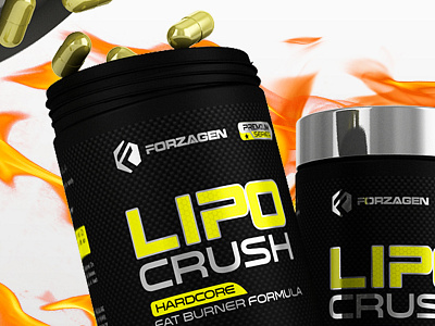 Lipo Crush label design 3d design label sport