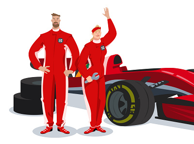 Racing app illustration vector web