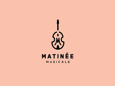 Matinée Musicale Logo cello identity instrument logo m music violin