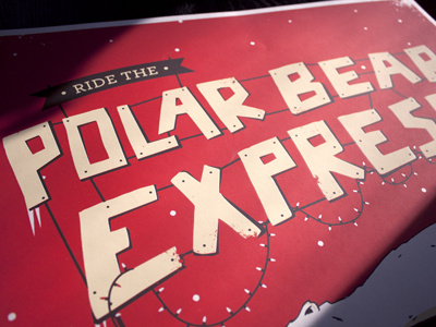 Polar Bear Express Poster handlettered illustration