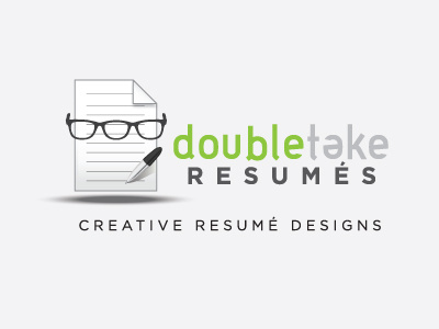 Double Take Resumes glasses illustration logo pen