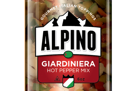 Alpino label olive package design