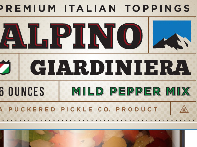 Alpino2 italian label mountian olive package design