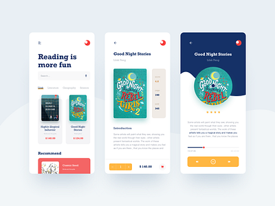 Bookstore app design typography ui