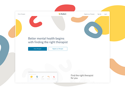 My Radiant brand design branding dashboard dashboard ui mental health radiant therapy web design webapp website