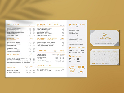 Hana Tea | Branding Design branding businesscard cafe layout logo menu milkshake milktea typography videsign