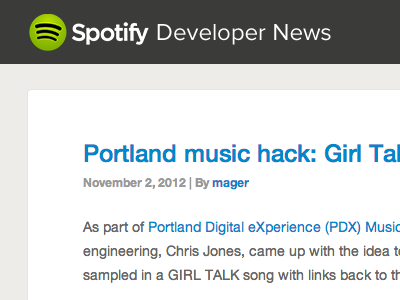 New Spotify developer blog design