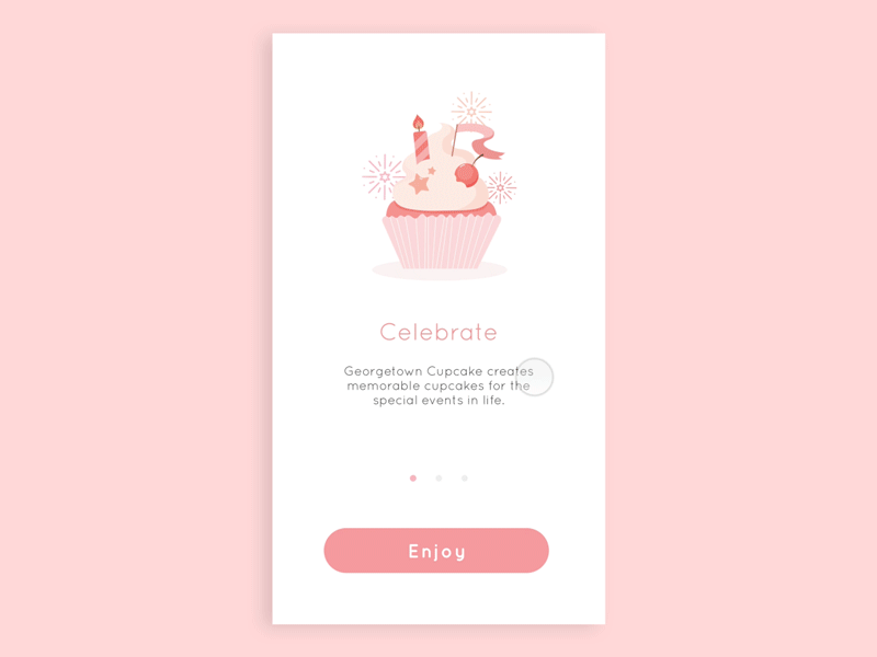 Georgetown Cupcake animation app cupcake dynamic illustration pink ui