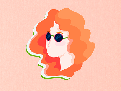Girl with sunglasses illustration