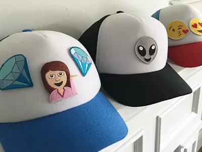 Hatjoy Interchangeable Patch Hats design embroidery emoji patch