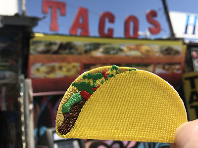 Taco Patch backpack design embroidery emoji iron on patch taco