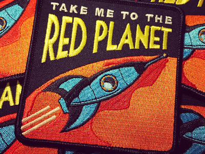 Take Me To The Red Planet patch design embroidery iron on mars patch retro space space art space exploration spacex travel vintage