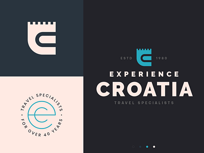 Experience Croatia pt. 2 balkan brand branding croatia design e ec geometric grid icon identity letter lockup logo logo a day mark monogram symbol travel agency type