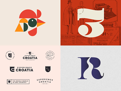 2018 Top Shots brand brand identity branding chicken croatia geometric graphic design hen icon logo mark minimal monogram number r river rooster three top4 vintage