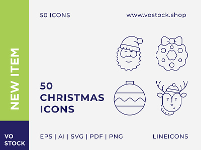 50 Christmas Icons celebrate christmas christmas icons deer icon icons line icon outline outline icons pictogram pictograms santa simple symbol symbols