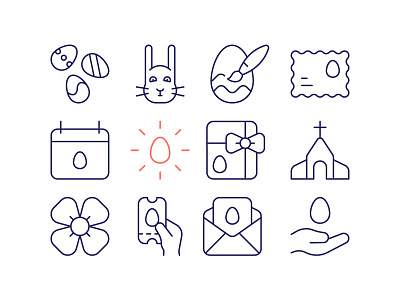 Easter Icons easter easter bunny easter egg festival icon icons icons design line outline pictogram sign simple spring symbol