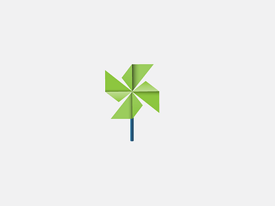 Easy easy green logo origami paper relaxation wind