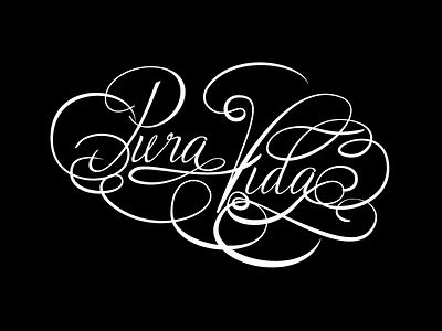 Pura Vida calligraphy costa rica lettering logo pura type typography vida