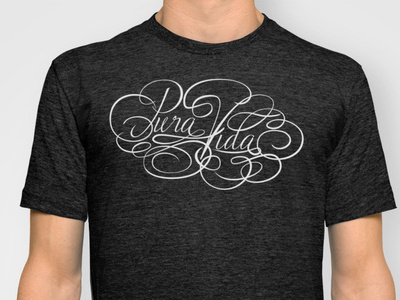 Pura Vida calligraphy clothing costa rica lettering logo pura shirt tshirt type typography vida