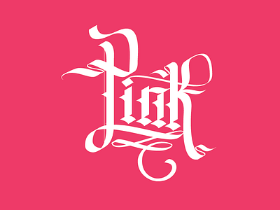 Pink breast cancer calligraphy gothic lettering logo pink tattoo type typography vector