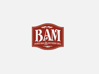 BAM bar grill logo southern type vector