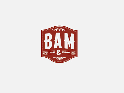 BAM badge bar typography grill logo vector vintage