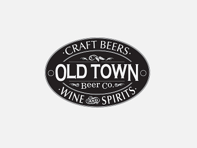 Old Town bar beer crest logo typography vector vintage