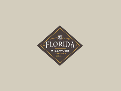 Millwork badge florida identity logo millwork vintage