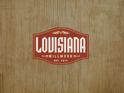Louisiana badge logo louisiana millwork retro vintage wood
