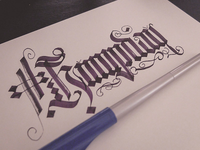 #humpday calligraphy fraktur ink lettering typography