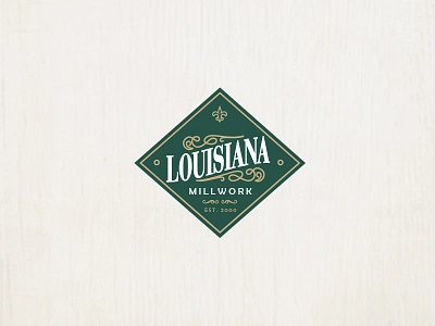 Lousianna badge brand identity branding diamond identity lettering logo logo design louisiana millwork new orleans type typography vintage wood