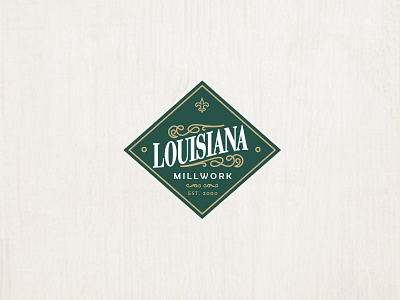 Lousianna badge brand identity branding diamond identity lettering logo logo design louisiana millwork new orleans type typography vintage wood