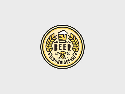 Connoisseur badge beer beer glass circle craft beer crest hops identity illustration ipa logo logo design seal wheat wheat logo