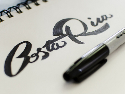Costa Rica calligraphy lettering pura vida sharpie type typography