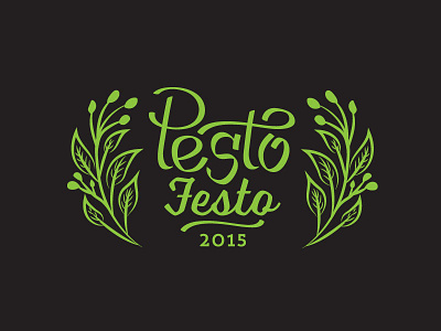 Pesto Festo badge farm lettering typography pesto vegetables veggies