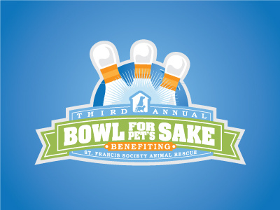 Bowl For Pet's Sake bowling logo design typography vector