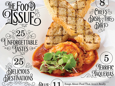 Food Issue cover editorial food lettering magazine publishing typography