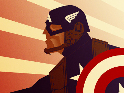 Captain America america art deco characters heroes illustration superhero superheroes vector