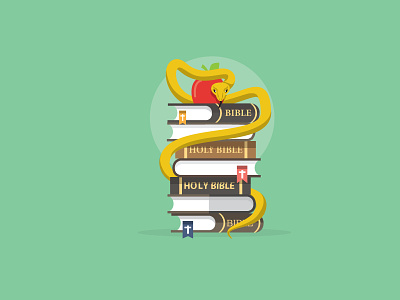 Sex Ed apple books design education icon illustration snake vector