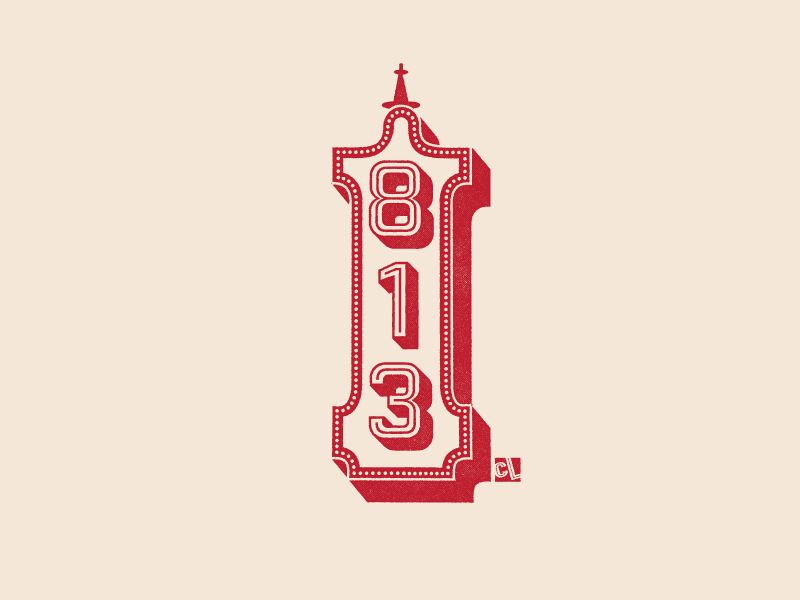 813 1 3 8 badge identity lettering logo logo design t shirt tampa tampa bay theater type typography vector vintage